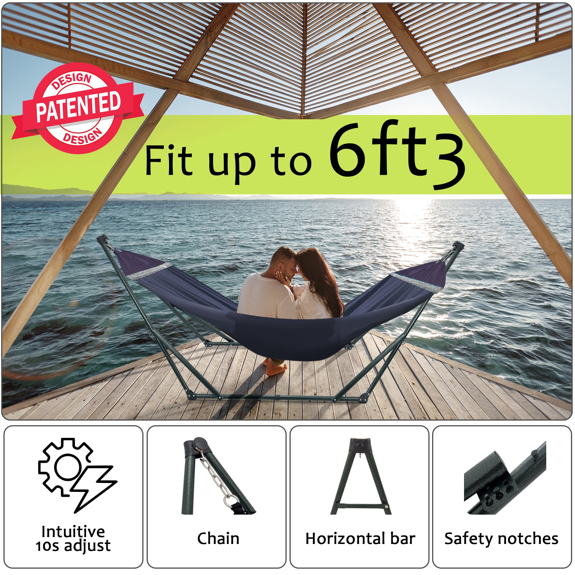 Green Frame - Canvas - Navy