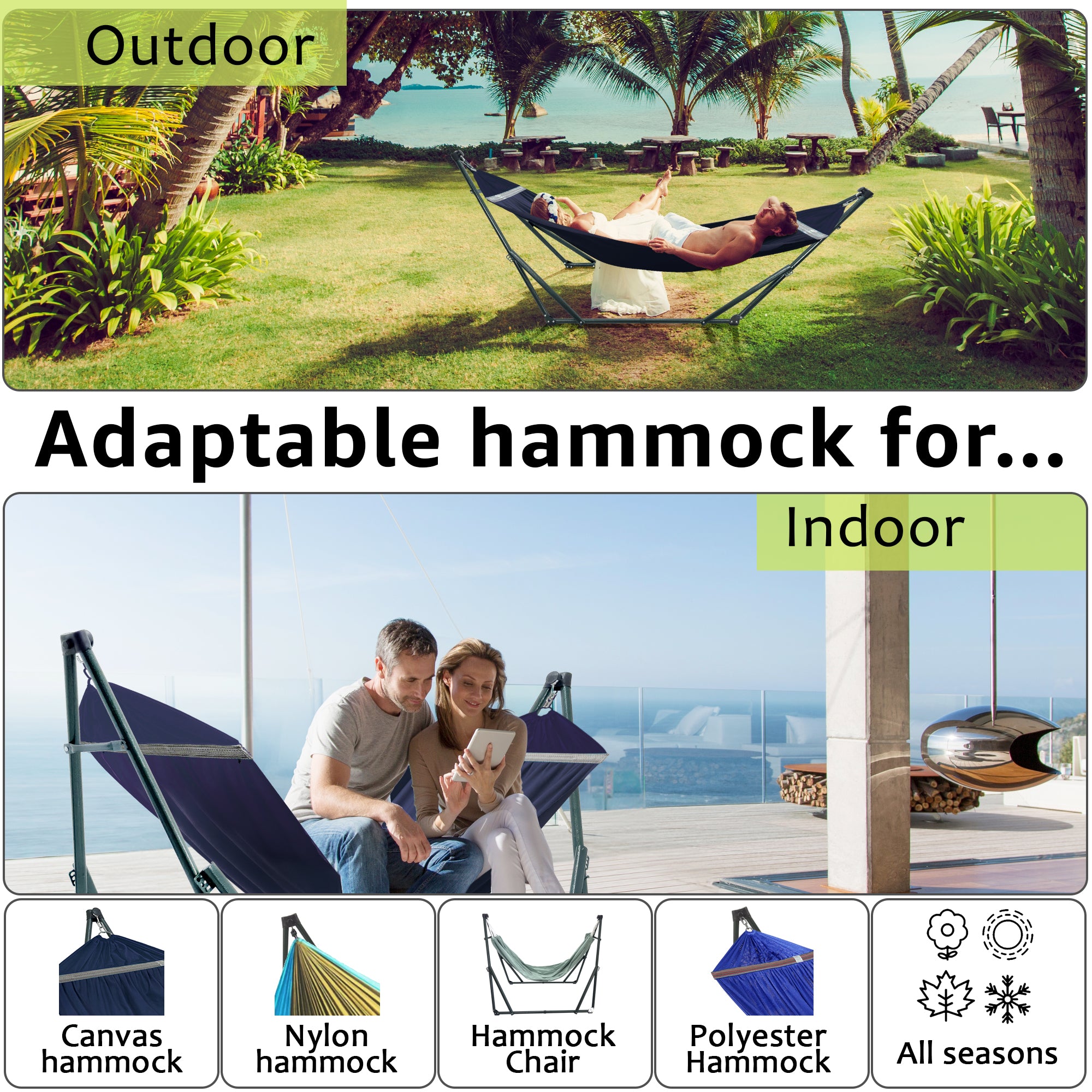 Green Frame - Canvas - Navy
