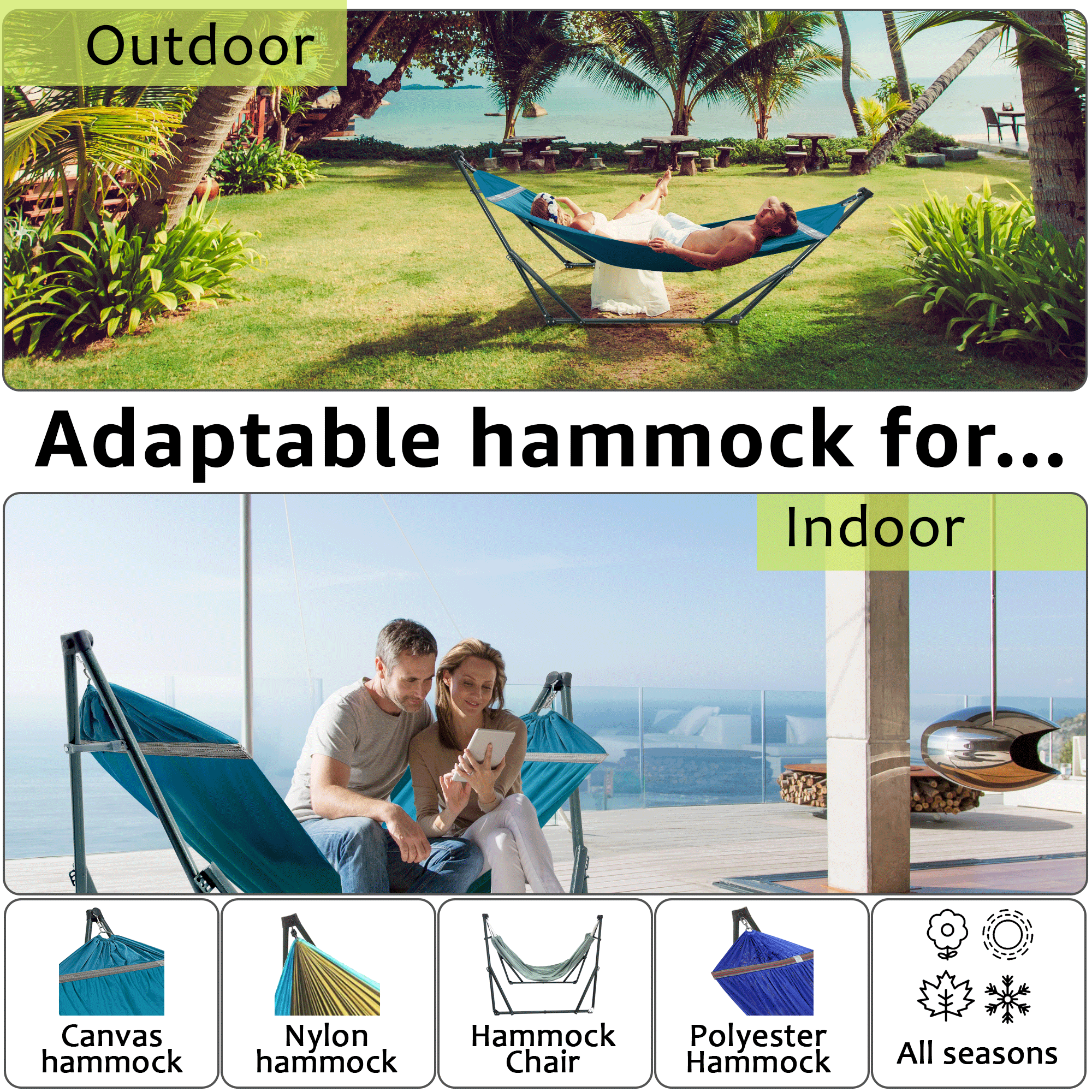 Green Frame - Canvas - Blue
